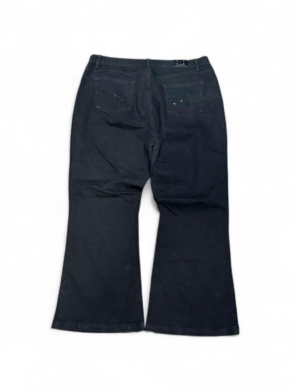 Simon Chang Black Embroidered High Rise Flared Bootcut Jeans